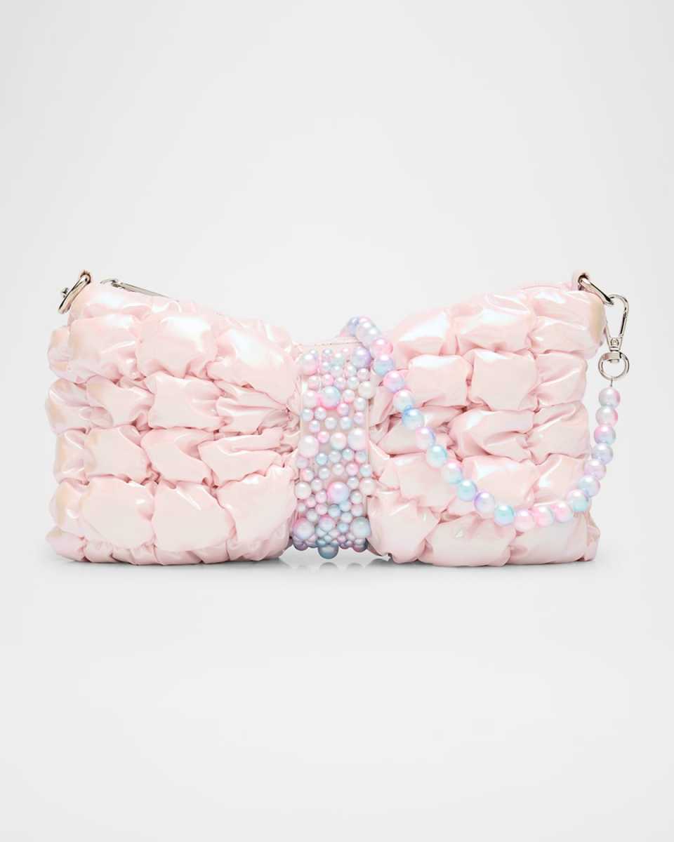 Kid's Iridescent Puffy Bow Shoulder Bag